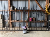 Wrought iron entry gate w/ end posts & remote control, 12.5 ft  NO SHIPPING