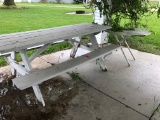 9ft picnic table w/ round metal table  NO SHIPPING