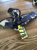 (3) Brown Cammo Pistol Holsters  Shipping available at buyer's expense.
