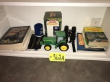 John Deere tractor, books, binoculars - No Shipping