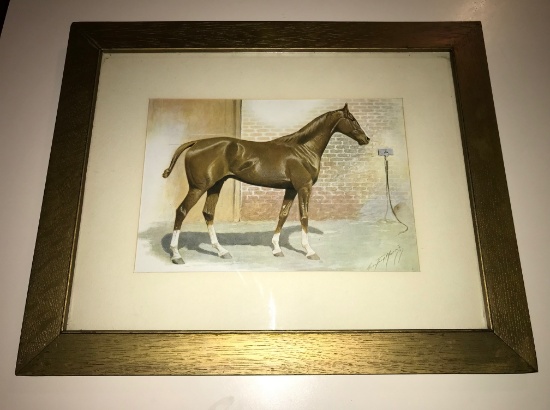 George Ford Morris print, "McChesney" framed, matted, under glass. Overall size: 23.5x1