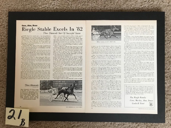 Gene Riegle family 2 page excerpt from 1982 Horseman and Fair World Holiday Issue,