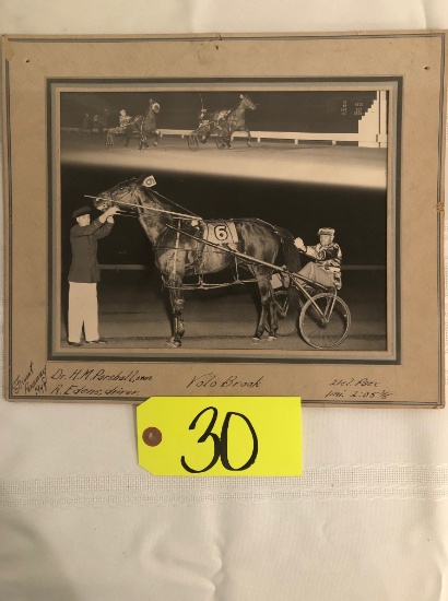 Dr. HM Parshall, owner/ R. Edens, driver, 1948 Fairmont Raceway 8x10" Win p