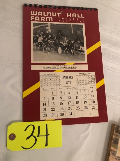 1973 Walnut Hall Farm flip calendar, complete, like new