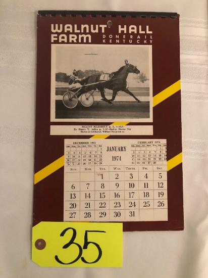 1974 Walnut Hall Farm flip calendar, complete, like new