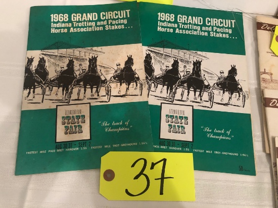 (2) 1968 Grand Circuit Indiana State Fair harness racing programs