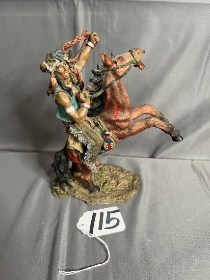 11in. Resin Native American on horse