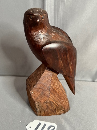 10in. Carved walnut eagle