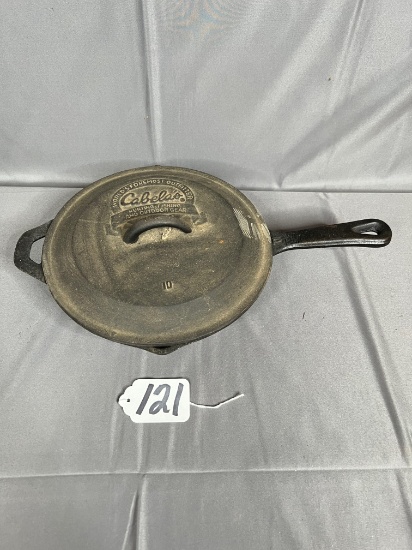 10in. Cabella's covered cast iron pan