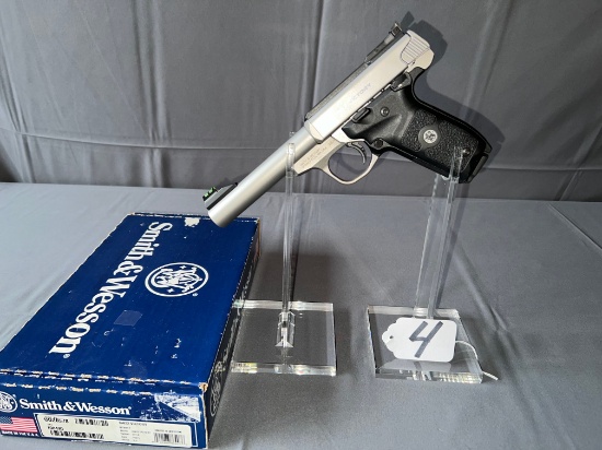 S&W 22 Victory .22 Long rifle w/ magazine and box SN: UDZ6578. There will b