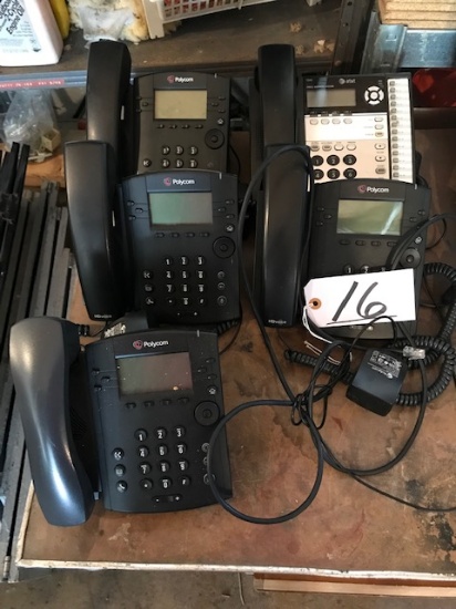 (3) Polycom & (1) ATT 5-station phone system