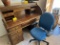Oak rolltoop desk & office chair