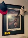 1992 GTE golf classic framed picture w/ autographed hats