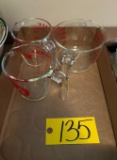 (4) Pyrex measuring bowls