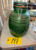 Uncle Ezra's green glass barrell