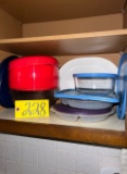 Contents of cabinet: Plastic containers