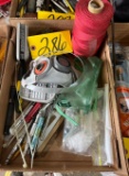 3M mask, goggles, spool of yarn, & others