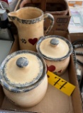 Pottery pitcher & jars