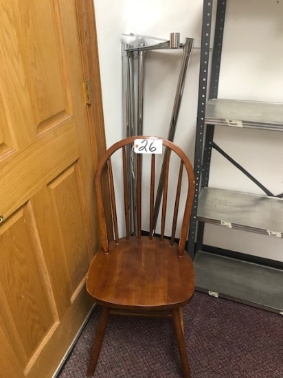 Wood chair and fixture racks