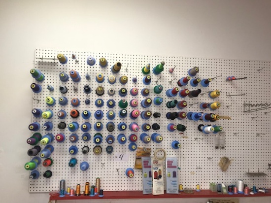 Approx. (75-80) partial thread spools (peg board & hooks not included)