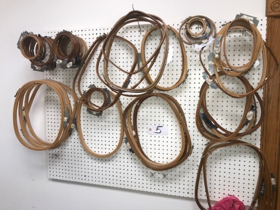 Approx. (35-40) wood embroidery hoops