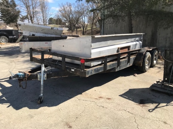 16 ft Tandem Axle, steel bed equipment trailer, no title