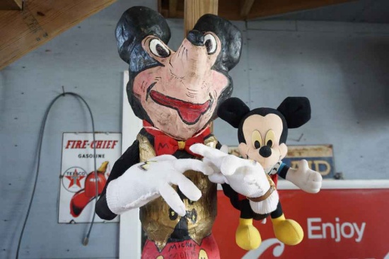 Wooden Mickey Mouse Statue
