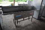 Stainless Steel 3-Bin Sink with Faucet