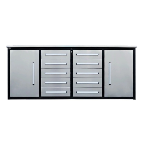 Chery Ind. 7' 10-Drawer/2 Cabinet Stainless Steel Workbench (Unused)