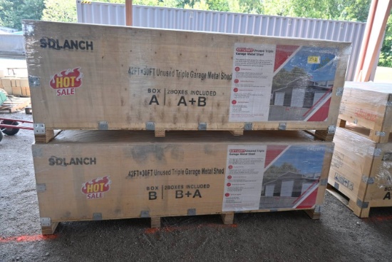 SD Lanch SDL4230TGMS Triple Garage Metal Shed (Unused)