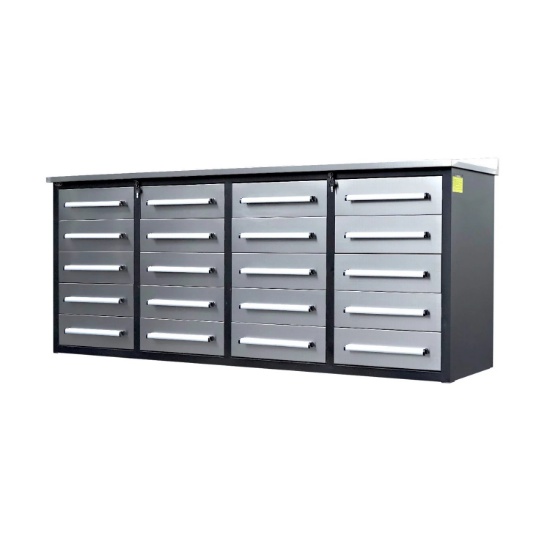 Chery Ind. 7' 20-Drawer Stainless Steel Workbench (Unused)
