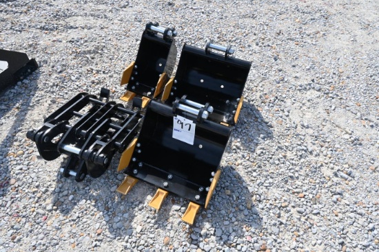 SD Lanch Mini Excavator Buckets & Grapple (Unused)