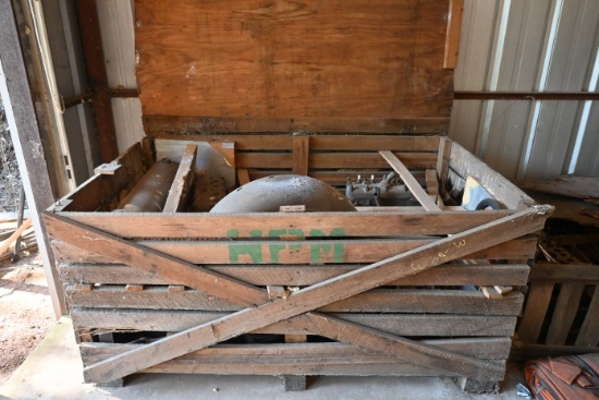 Crate-Asst. Car Parts (Engine/Fenders/Misc.)