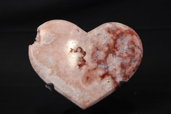 PINK AMETHYST HEART ON STAND