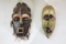 TWO AFRICAN WOOD CARVED MASKS
