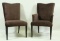 LOT OF SIX BROWN VELVET VELOUR DINING CHAIRS