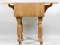 PINE CHOPPING BLOCK W/ TWO DROP LEAVES ON CASTERS