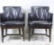LOT OF FOUR BLACK LEATHER ARMCHAIRS