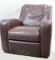 CRATE & BARREL BROWN LEATHER RECLINER