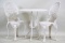CAST ALUMINUM PATIO TABLE AND TWO CHAIRS