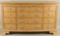 CONTEMPORARY BLONDE WOOD DRESSER WITH TWELVE DRAWE