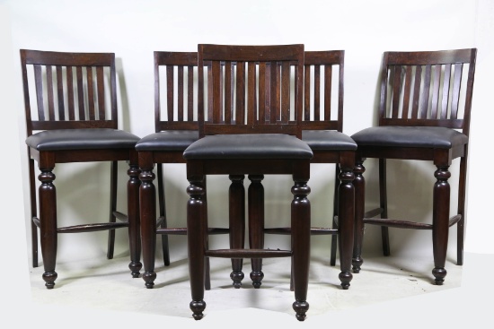 SET OF FIVE CONTEMPORARY BAR STOOLS