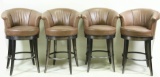 LOT OF FOUR SWAIN LEATHER BARSTOOLS