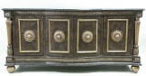 NEOCLASSICAL STYLE GRANITE TOP FOUR DOOR CABINET