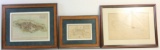 SET OF 3 18th CENTURY FRAMED HAND COLORED MAPS
