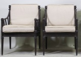 PAIR OF CAST ALUMINUM PATIO ARMCHAIRS