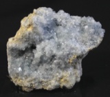 LARGE CELESTITE GEODE ON STAND