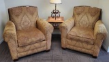 PAIR OF ANTEKS CUT VELVET CLUB CHAIRS