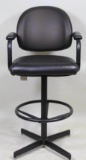 BLACK VINYL BAR STOOL