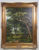 RIVER AND ANIMALS ACRYLIC ON CANVAS PAINTING